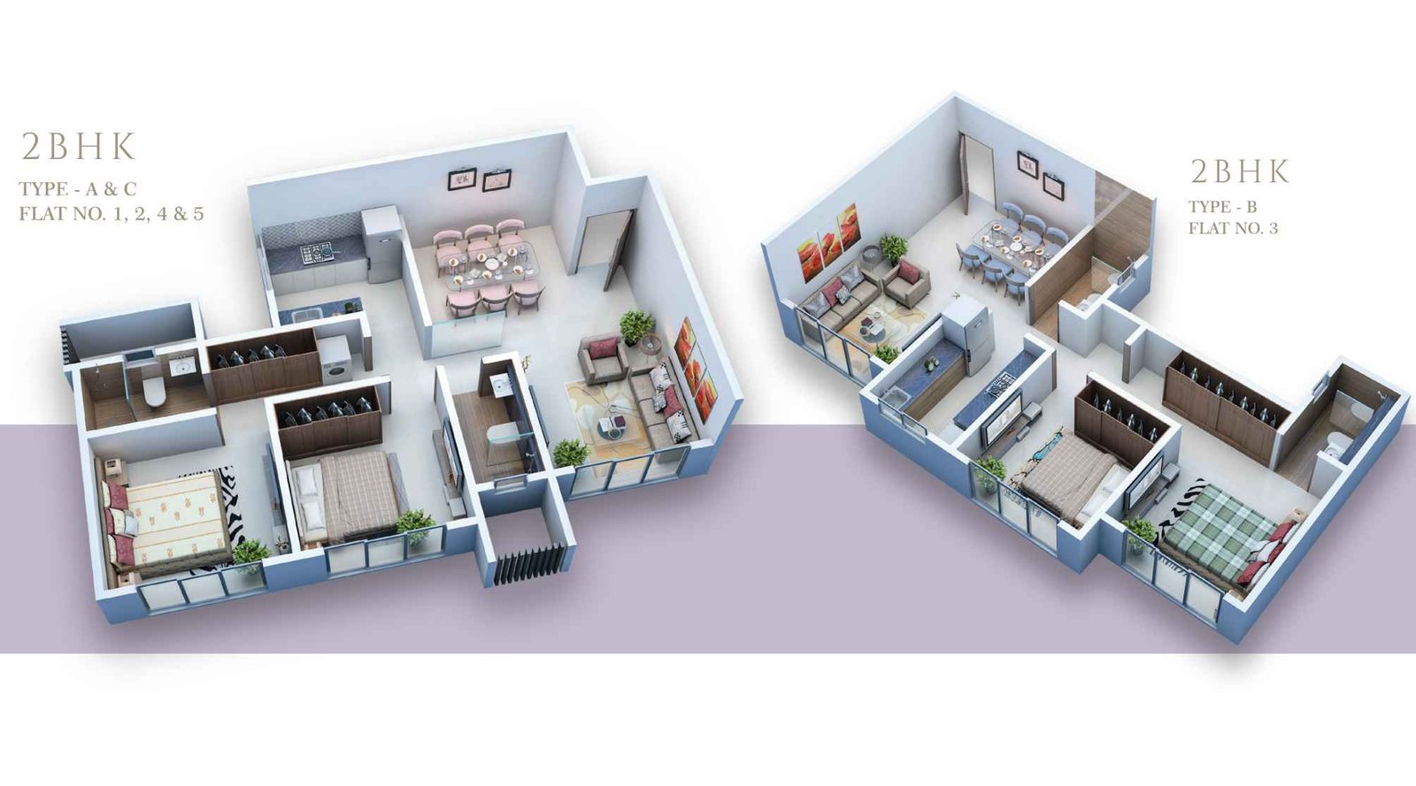 Elegant-Residency-Codename-Curve-Floor-Plan-2-BHK-Isometric-Layout